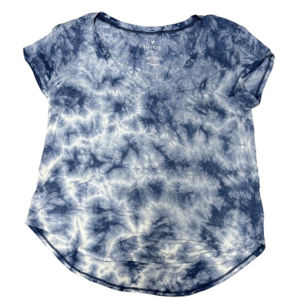 American Eagle Favorite Tee Blue Tie-dye Size Small - EUC